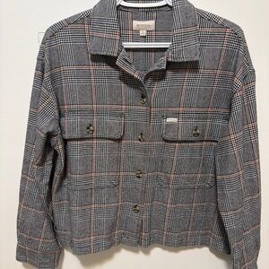 Brixton Women's Black and White Plaid Utility Jacket